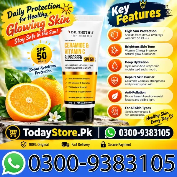 Dr. Sheth’s Ceramide & Vitamin C Long Lasting Sunscreen In Pakistan